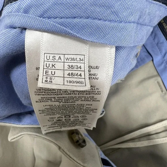 Brooks Brothers Pants Mens 38x34 Beige Lightweight Advantage Chino Stretch - Picture 6 of 15